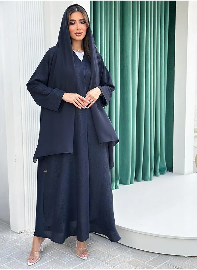 Fennah Navy A-cut printed abaya