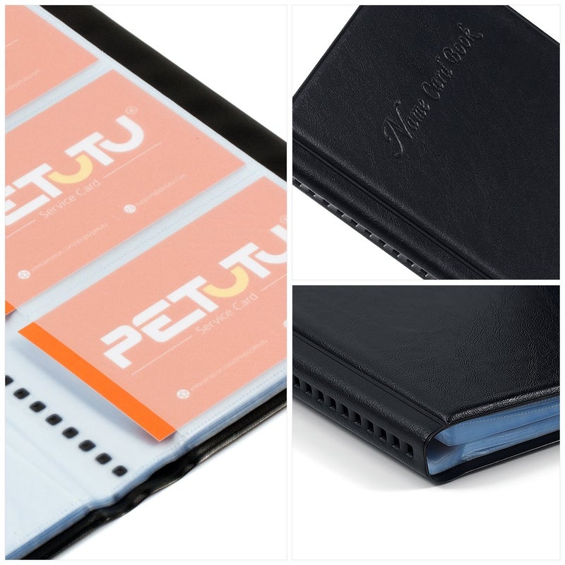 Petutu Business Card Holder Organizer Book - PU Leather, 2 Pack Total For 600 Business Cards - Image 4