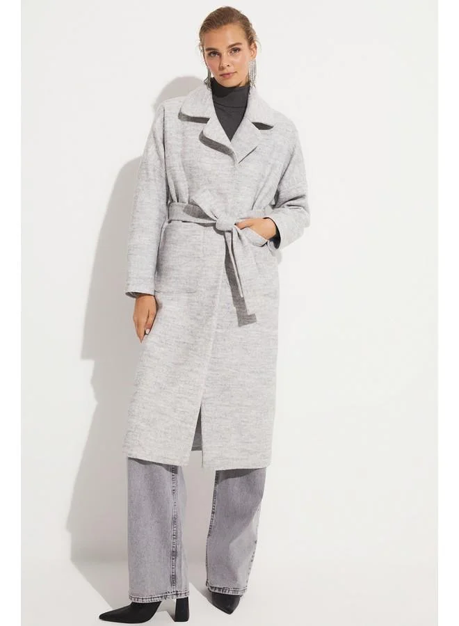 JUNE June Loose Fit Coat Grey