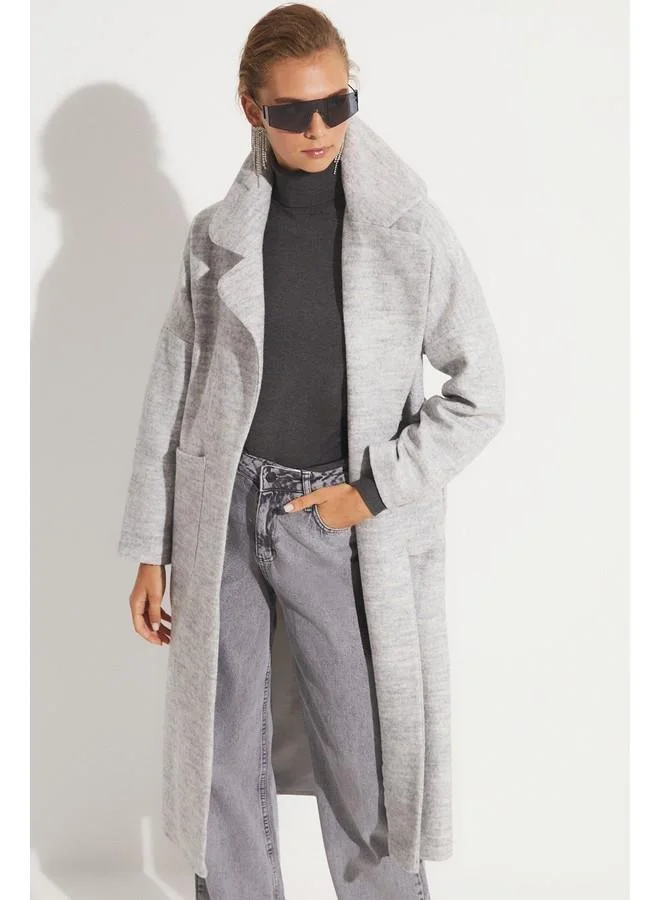 JUNE June Loose Fit Coat Grey