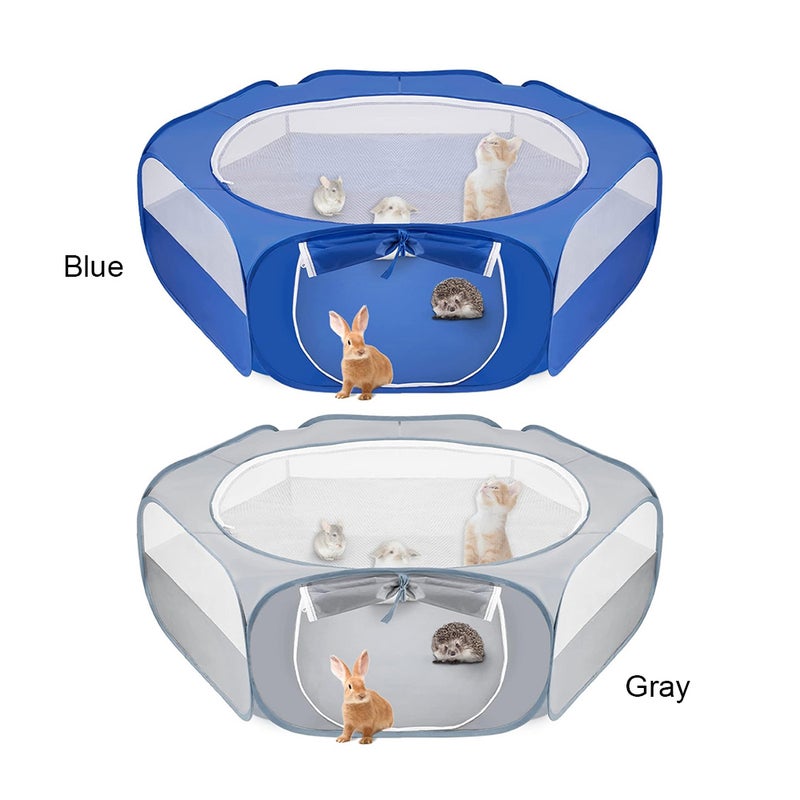 Small Animal Playpen Pet Portable Foldable Exercise Fence with Side Door Outdoors Pet Cage Tent for Chick/Cats/Dogs/Rabbits/Hamster - Image 2