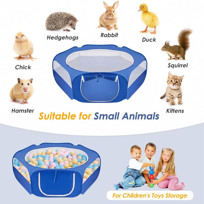 Small Animal Playpen Pet Portable Foldable Exercise Fence with Side Door Outdoors Pet Cage Tent for Chick/Cats/Dogs/Rabbits/Hamster - Image 5