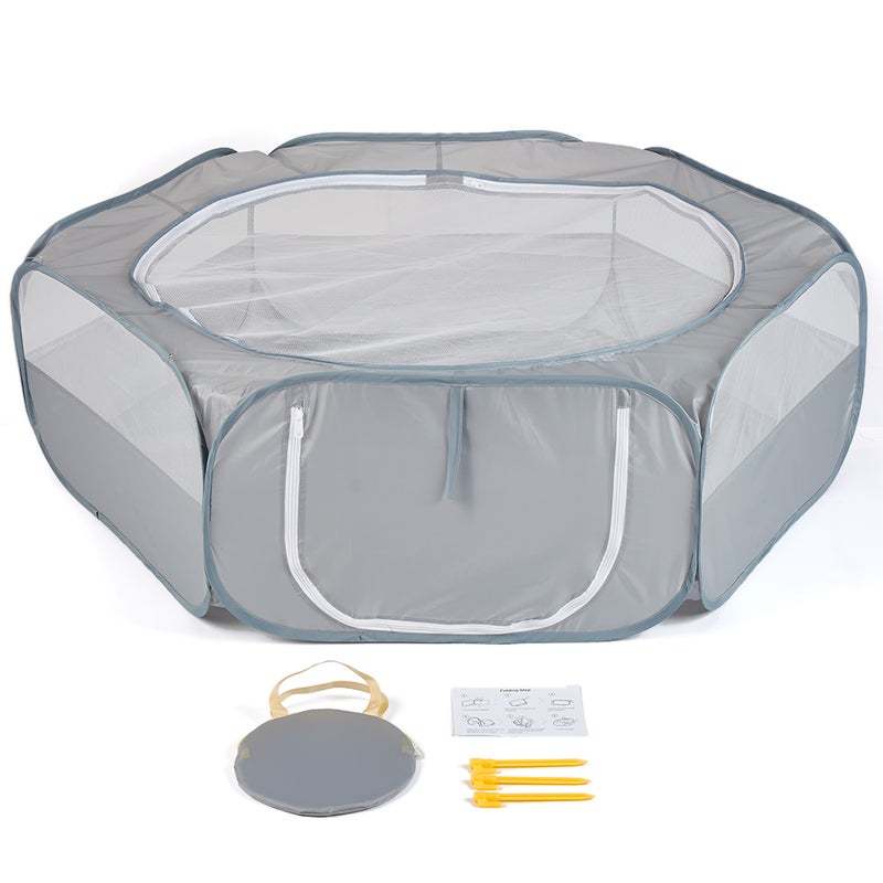Small Animal Playpen Pet Portable Foldable Exercise Fence with Side Door Outdoors Pet Cage Tent for Chick/Cats/Dogs/Rabbits/Hamster - Image 1