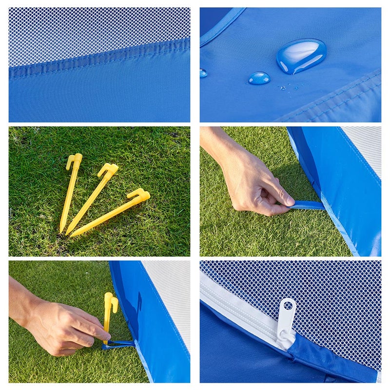 Small Animal Playpen Pet Portable Foldable Exercise Fence with Side Door Outdoors Pet Cage Tent for Chick/Cats/Dogs/Rabbits/Hamster - Image 4