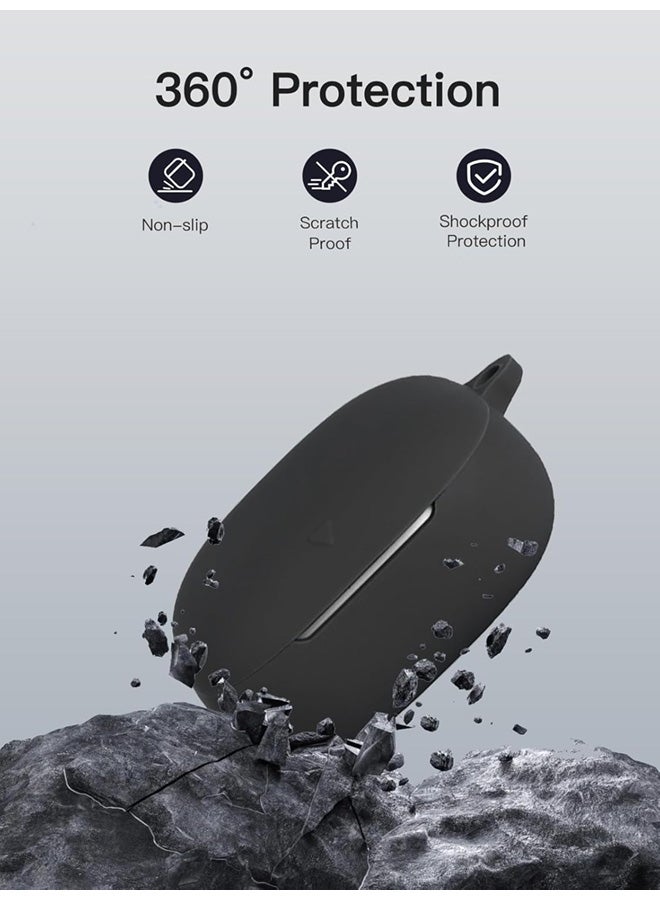 SJet for Liberty 5 Case Cover with Cleaner Kit, Soft Silicone Protective Case for Anker Soundcore Liberty 5 Case Keychain (Black) - Image 2