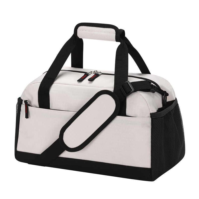THSOGO Small Gym Bag with Wet Pocket 14 inch Mini Duffle Bag for Men Women Lightweight Carry On Bag for Travel Sport Beige - Image 2