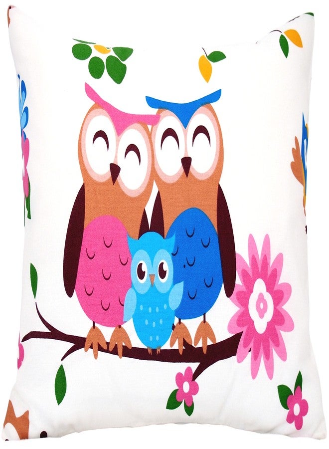 Comfy Turtles Cotton Toddler Pillowcase 13 x 18 Owl - Small Pillowcases for Travel Pillows, Owl Pillow Cases, Crib Pillows Protector for Toddler - Owls Family - Image 1
