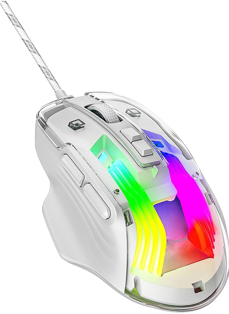 XTRIKE ME - Wired gaming mouse for computer and laptop, RGB, model GM-319, white - for home and office use, comfortable design for the hand and bright colors - Image 1