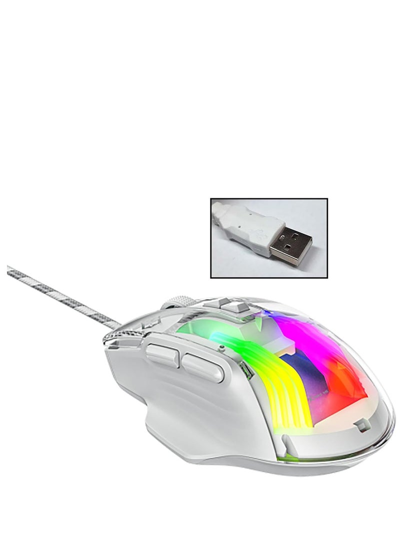 XTRIKE ME - Wired gaming mouse for computer and laptop, RGB, model GM-319, white - for home and office use, comfortable design for the hand and bright colors - Image 1