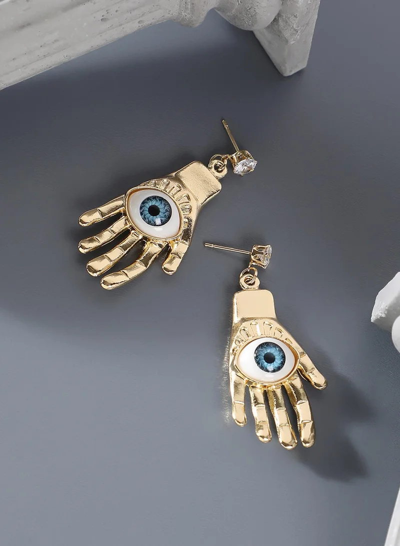 SOHI Hamsa Evil Eye Artificial Drop Earring Jewellery