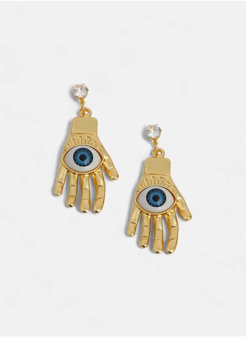 SOHI The Hamsa Evil Eye Drop Earrings
