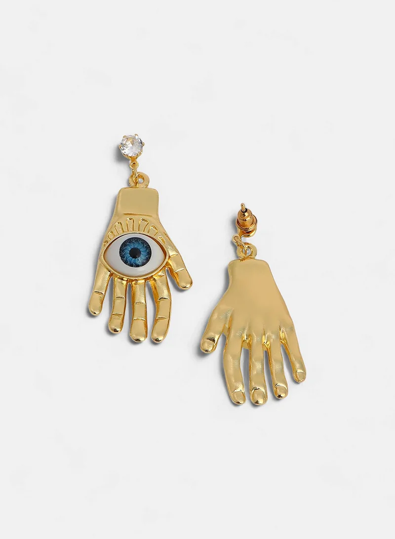 SOHI Hamsa Evil Eye Artificial Drop Earring Jewellery