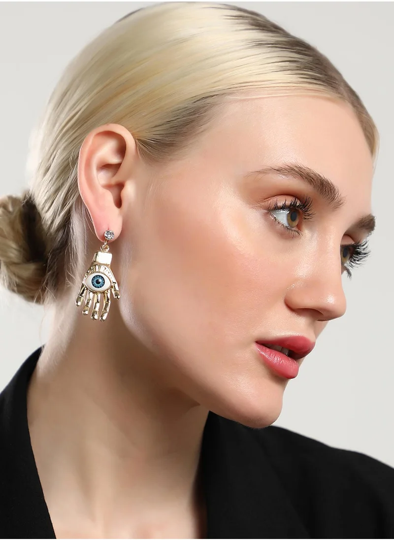 SOHI The Hamsa Evil Eye Drop Earrings
