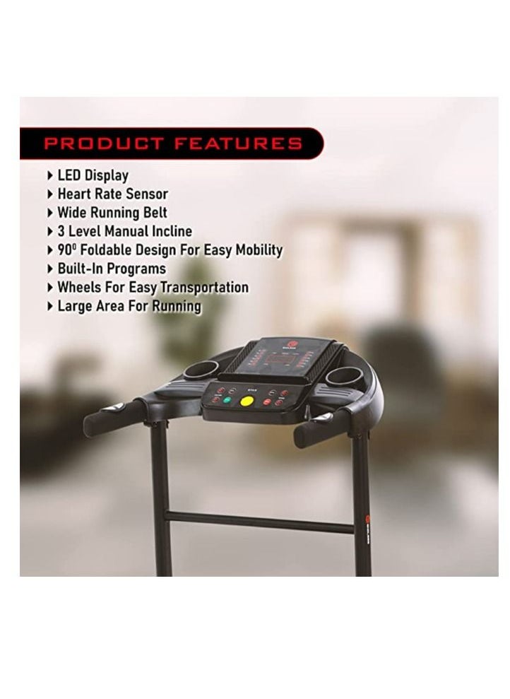 Star Treadmill with 3HP Peak Power DC Motor| 10km/hr Max Speed | 90kg User Weight Capacity | 410mm Running Area | Foldable Design with Manual Incline | Built-in Speakers & 12 Preset Programs - pzsku/ZE20454151C718BC95084Z/45/_/1683291873/005a39fc-a205-41f6-a51b-37bd9499ced8