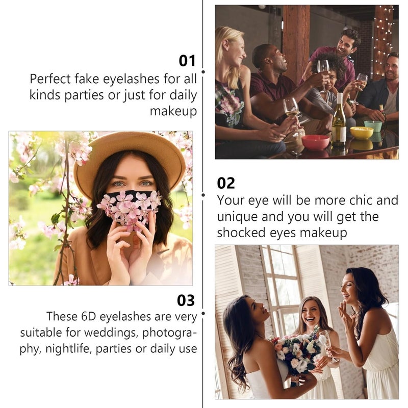5 Pairs Natural Cross False Eyelashes Handmade Voluminous Fiber Lash Extensions for Everyday Makeup and Special Occasions - Image 3