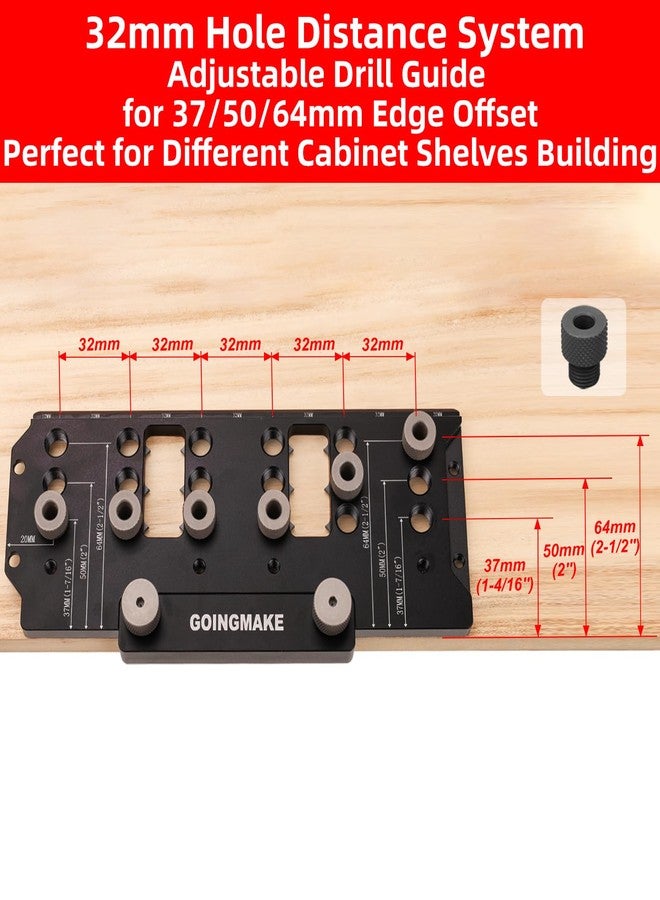 GOINGMAKE Shelf Pin Jig 1/4" and 5mm, Spliceable All Metal Cabinet Hardware Shelf Pin Drilling Jig, Woodworking Drill Guide for Straight Holes for Wobble-Free Shelves - Image 2