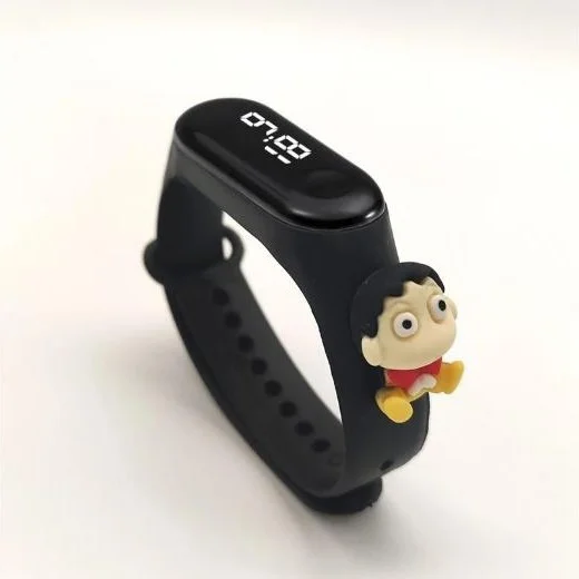 Dzc Kuzenler Avm Dzc Cousins ​​Avm Digital Touch LED Screen Waterproof Children's Wristwatch with Figure Silicone Cord Bracelet Character