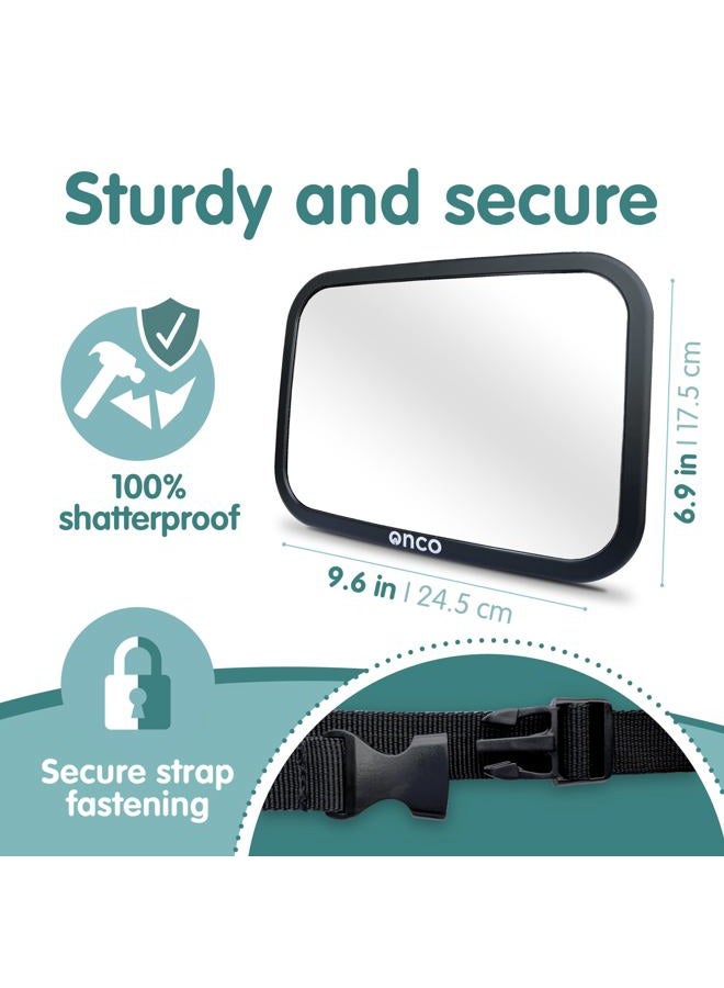 Onco Baby Car Mirror Rear Facing (2-Pack) - Award-Winning Car Mirror for Baby 100% Shatterproof Baby Mirror for Car Journeys, Shakeproof Car Seat Mirror for Baby Rear Facing, Universal Car Baby Mirror - Image 5