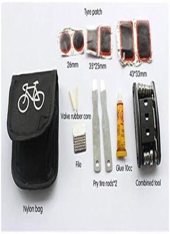 Generic Portable Bicycle Tyre Repair Kits Bag with Multi-function Tool  - Image 1