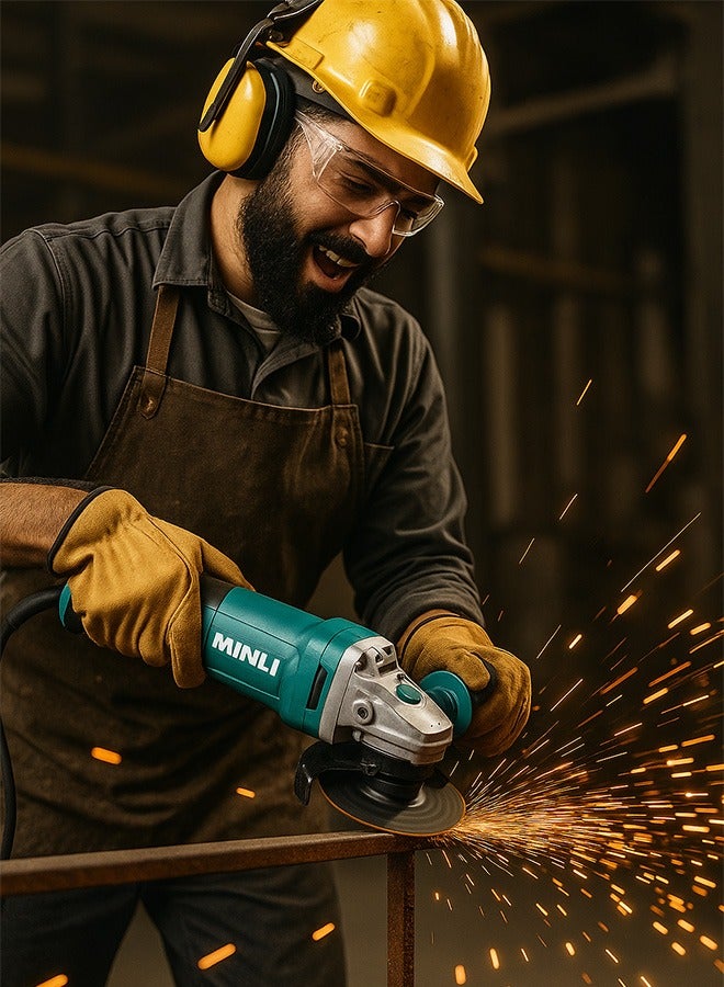 MINLI 9-Inch Angle Grinder 115mm | Heavy-Duty Electric Grinder for Metal, Stone & Wood Cutting and Polishing – High-Speed Motor, Compact & Professional Design – Model 53616 (115mm) - Image 5