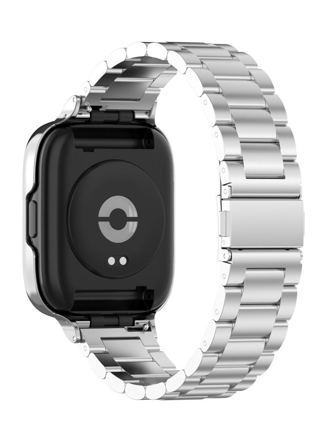 Three-bead Metal Watch Band with Watch Frame For Redmi Watch 3 (Silver)  - Image 4