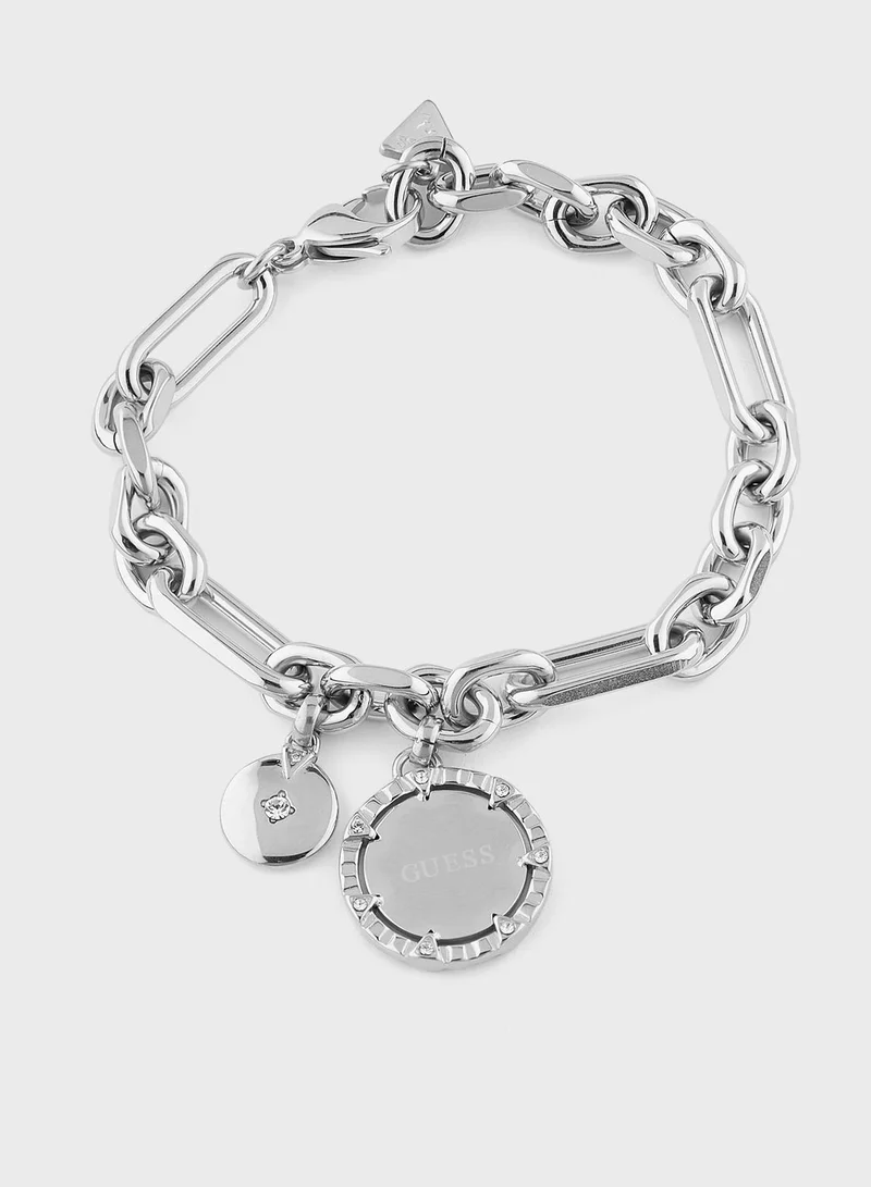 GUESS Linea Logo Silver Plated Bracelet