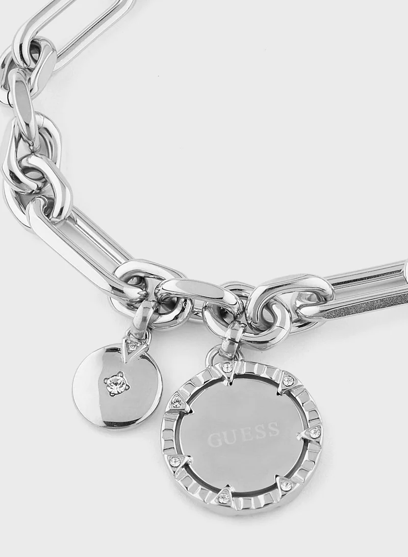 GUESS Linea Logo Silver Plated Bracelet