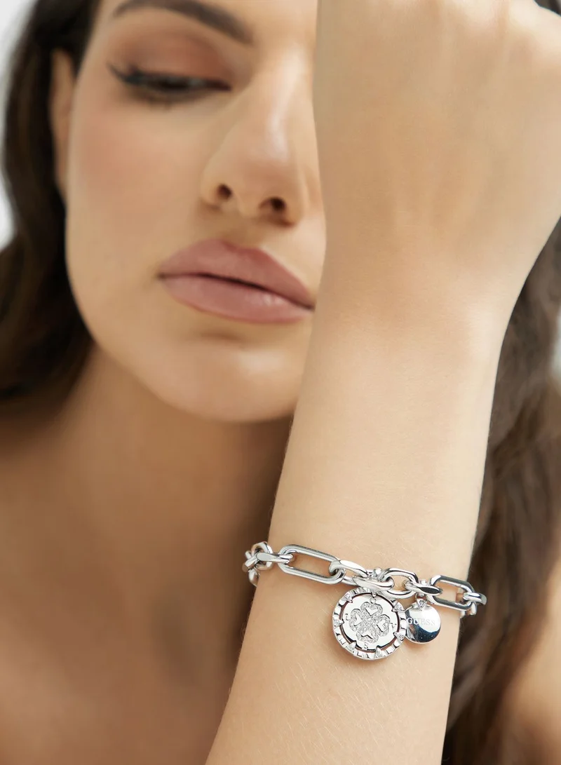 GUESS Linea Logo Silver Plated Bracelet