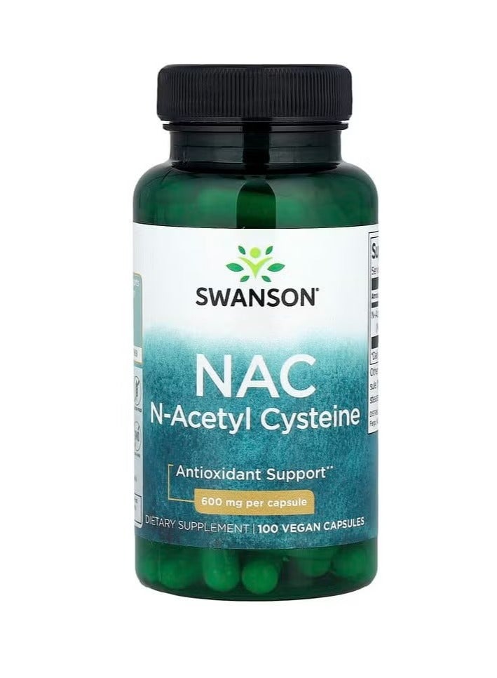 SWANSON NAC, 600 mg, 100 Vegan Capsules - Image 1