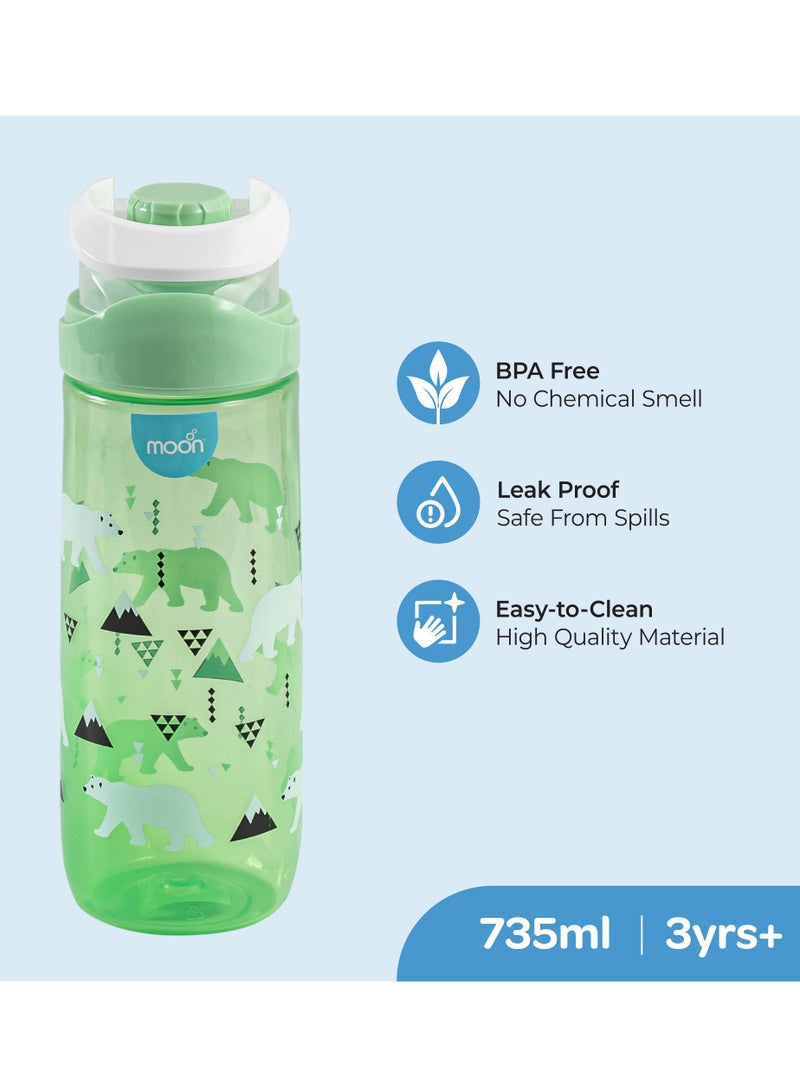 Moon Kids Water Bottle 735 Ml For 3 Years And Above - Green - Image 2