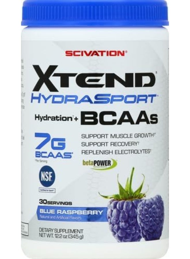 XTEND Sport BCAA Powder Blue Raspberry Ice - Electrolyte Powder for Recovery & Hydration with Amino Acids - 30 Servings - Image 4