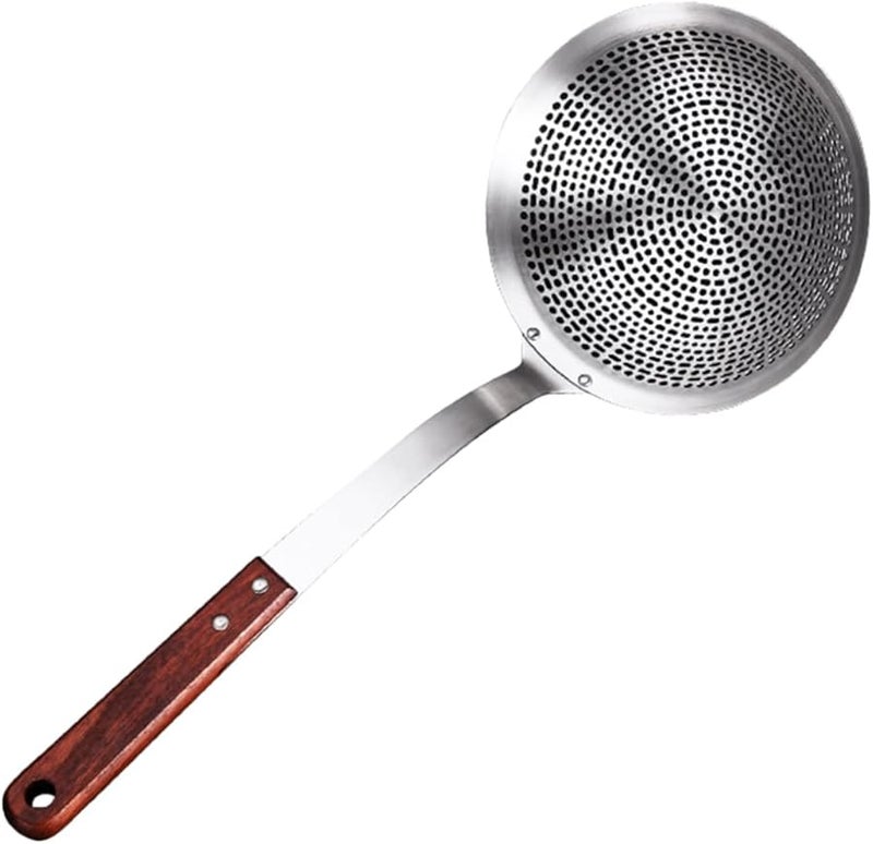 Stainless Steel Skimmer Ladle For Oil Filtering And Soup Scooping With Heat Resistant Handle - Image 2