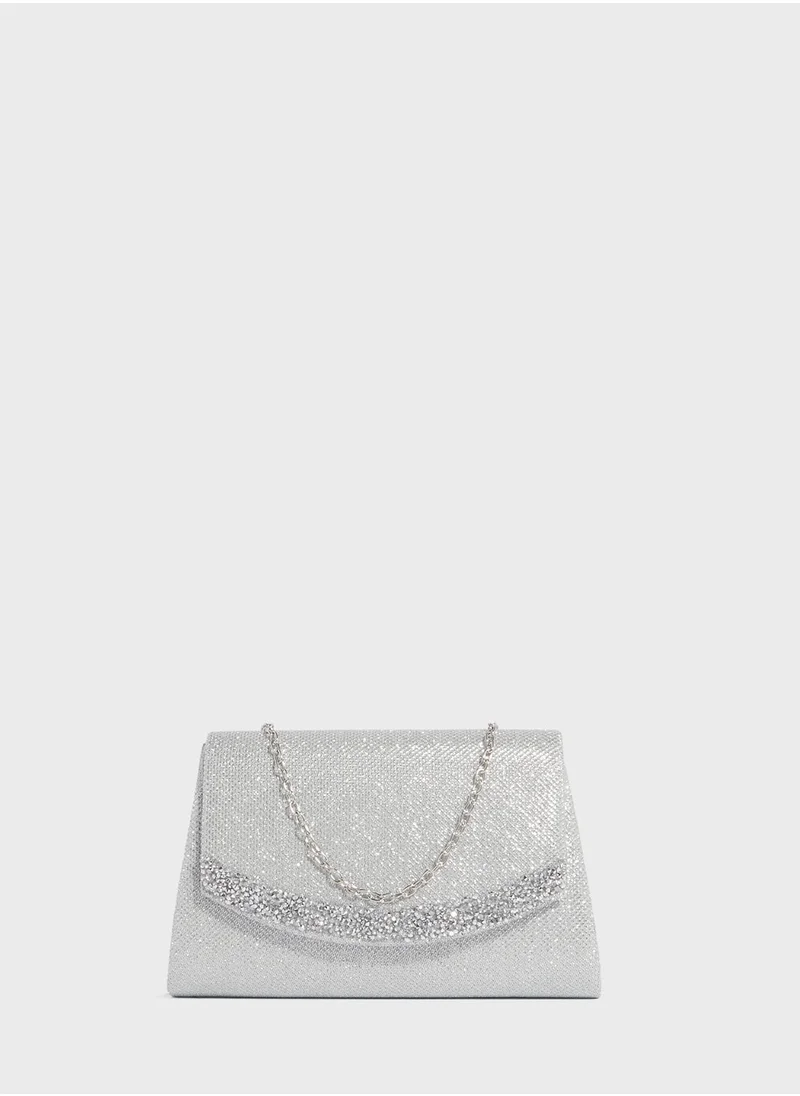 Ella Limited Edition Front Flap Clutch With Crossbody Chain