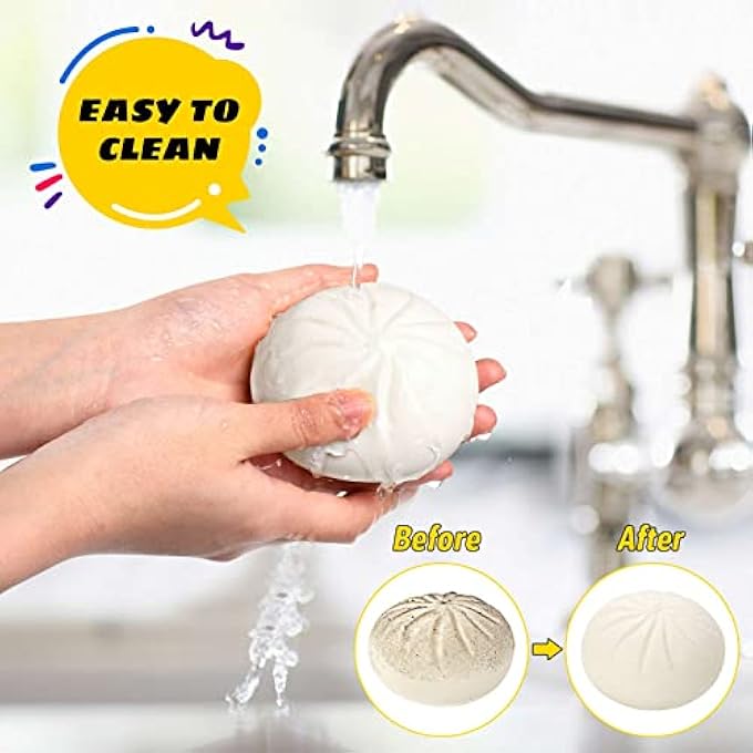FFNIU 2Pack Dumpling Squishy Fidget Toy, Dumpling Stress Ball, Steamed Stuffed Bun, Squishies Stress Relief Decompression Toy for Halloween Project, Tricking People, Kid Playing - Image 5