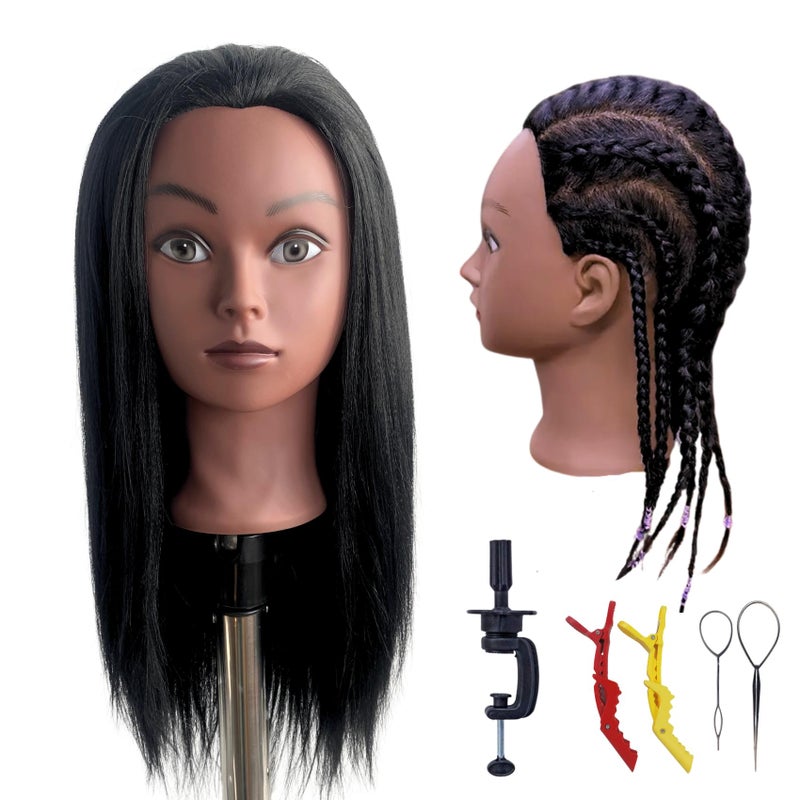Leticia Mannequin Head with Hair for Braiding 16 Inch Practice Hair Mannequin Head for Hairstyling Traning Manikin Doll - Image 2