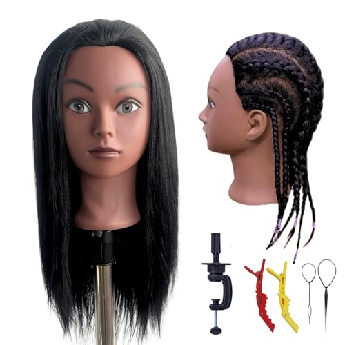 Leticia Mannequin Head with Hair for Braiding 16 Inch Practice Hair Mannequin Head for Hairstyling Traning Manikin Doll - Image 1