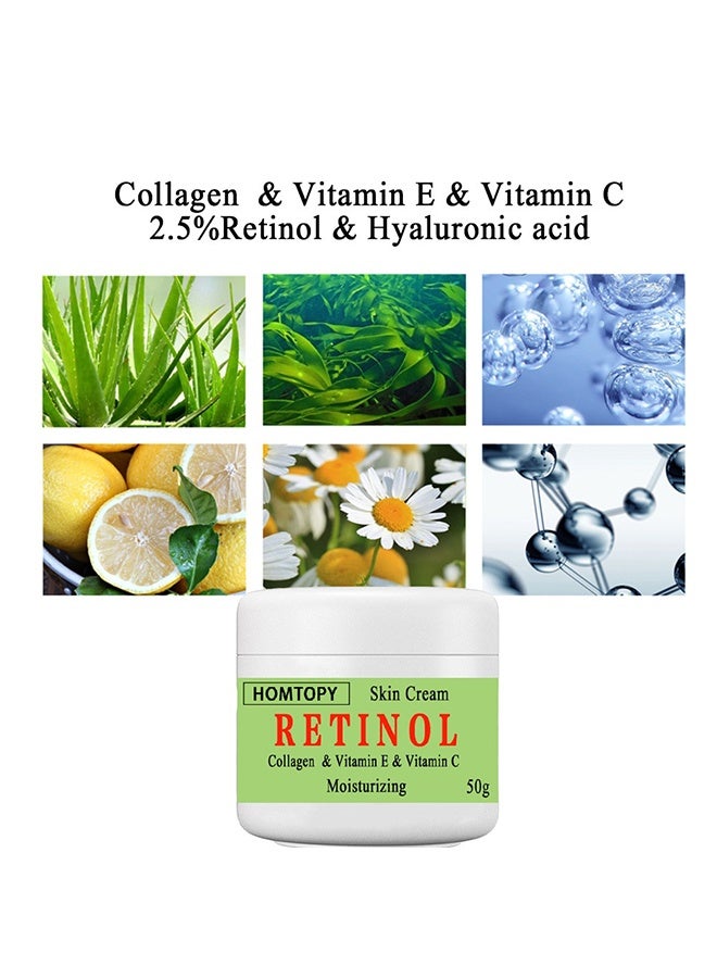 HOMTOPY Retinol &Collagen & Vitamin E &Vitamin C  Moisturizing Skin Cream, Dark Spot Remover For Face For Face Snd Body Hyperpigmentation, Fades Melasma, Freckle, Sun Spots, Evens Skin Tone, Age Spot Remover 50g - Image 4
