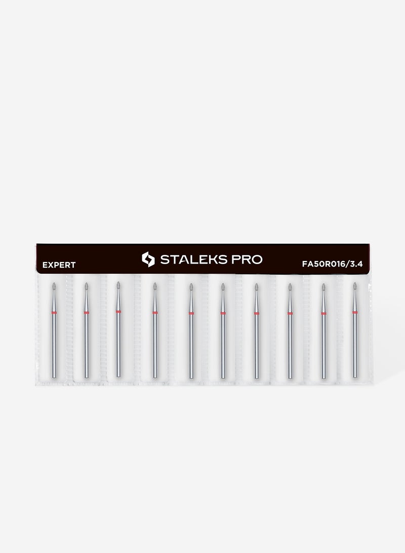 STALEKS PRO بت حفر الأظافر الماسية مدبب أحمر EXPERT | قطر الرأس 1.6 مم / الجزء العامل 3.4 مم - Image 3