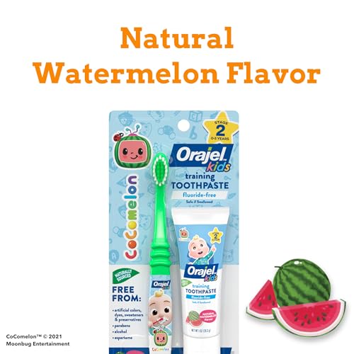 Orajel Kids CoComelon Fluoride-Free Training Toothpaste with Brush, (Set of 2 Piece) - Image 4