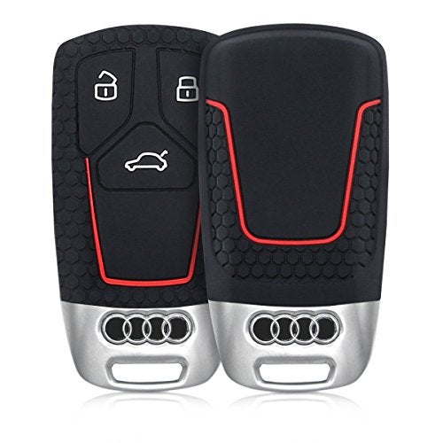 Keyzone® Keycare® Silicone Key Cover Compatible for A4, A5, Q5, Q7, TT Smart Key (Black) (1) - Image 1