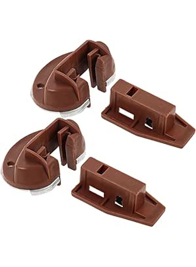 2 Sets Black Plastic Undermount Drawer Slide Stoppers Repair Kit Accessories - Image 1