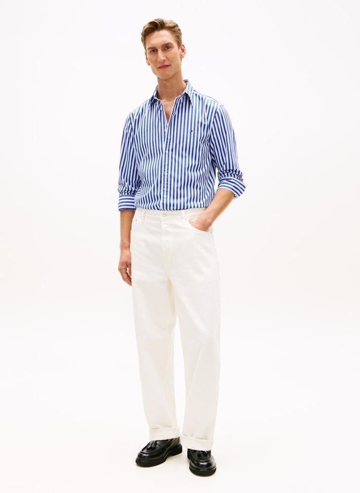 TOMMY HILFIGER TH Flex Regular Fit Stripe Poplin Shirt - Image 4