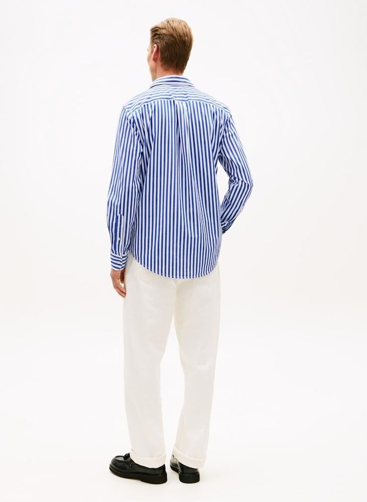 TOMMY HILFIGER TH Flex Regular Fit Stripe Poplin Shirt - Image 2