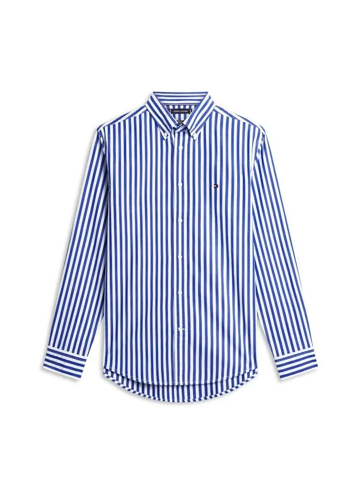 TOMMY HILFIGER  TH Flex Regular Fit Stripe Poplin Shirt for Men | Best Price UAE