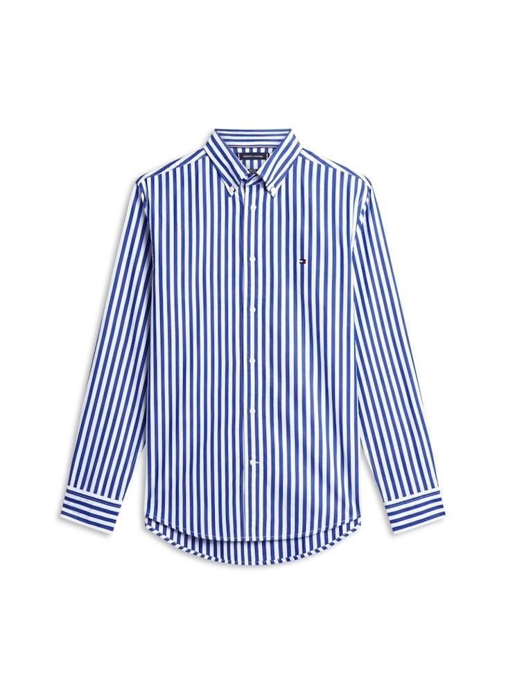 TOMMY HILFIGER TH Flex Regular Fit Stripe Poplin Shirt - Image 5