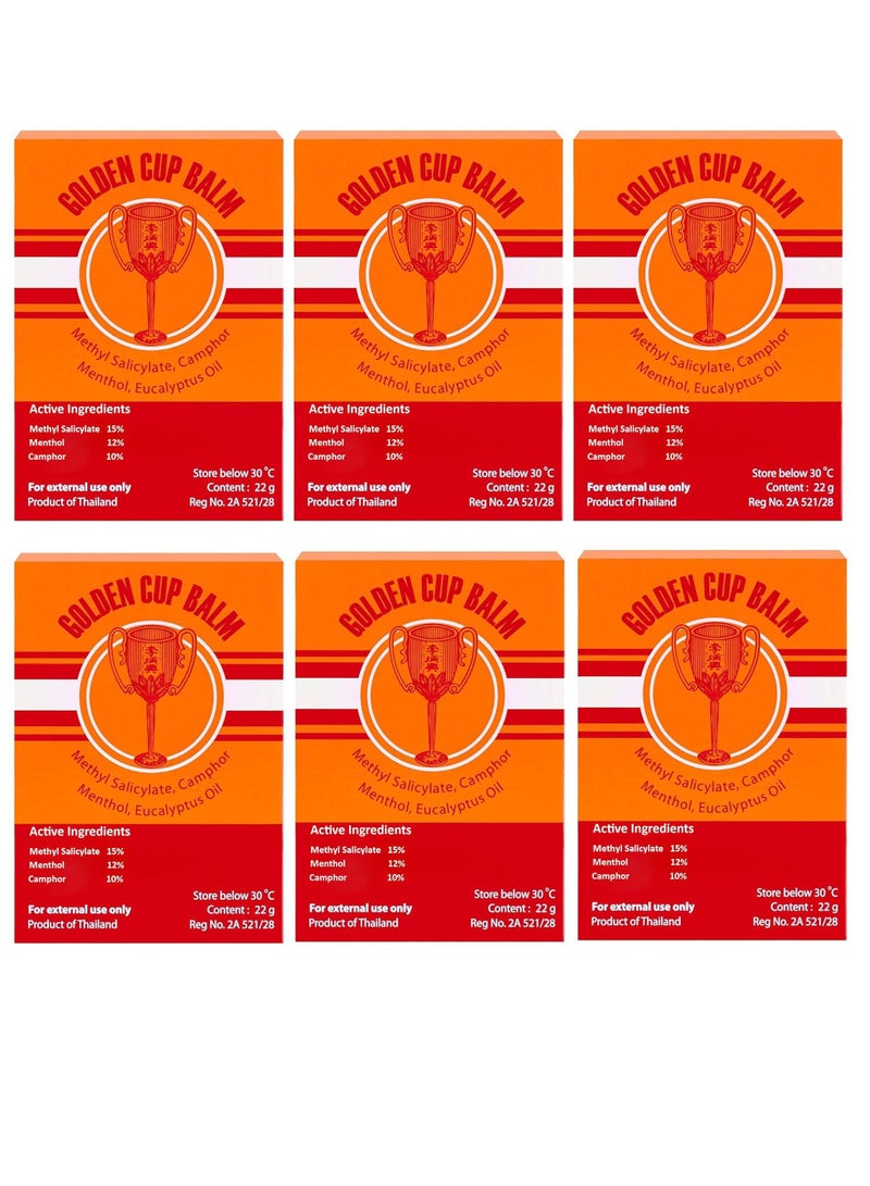 جولدن مرهم جولدن كب بالم الأصفر العشبي التايلاندي 22 جرام (عبوة من 6 قطع) - Image 1