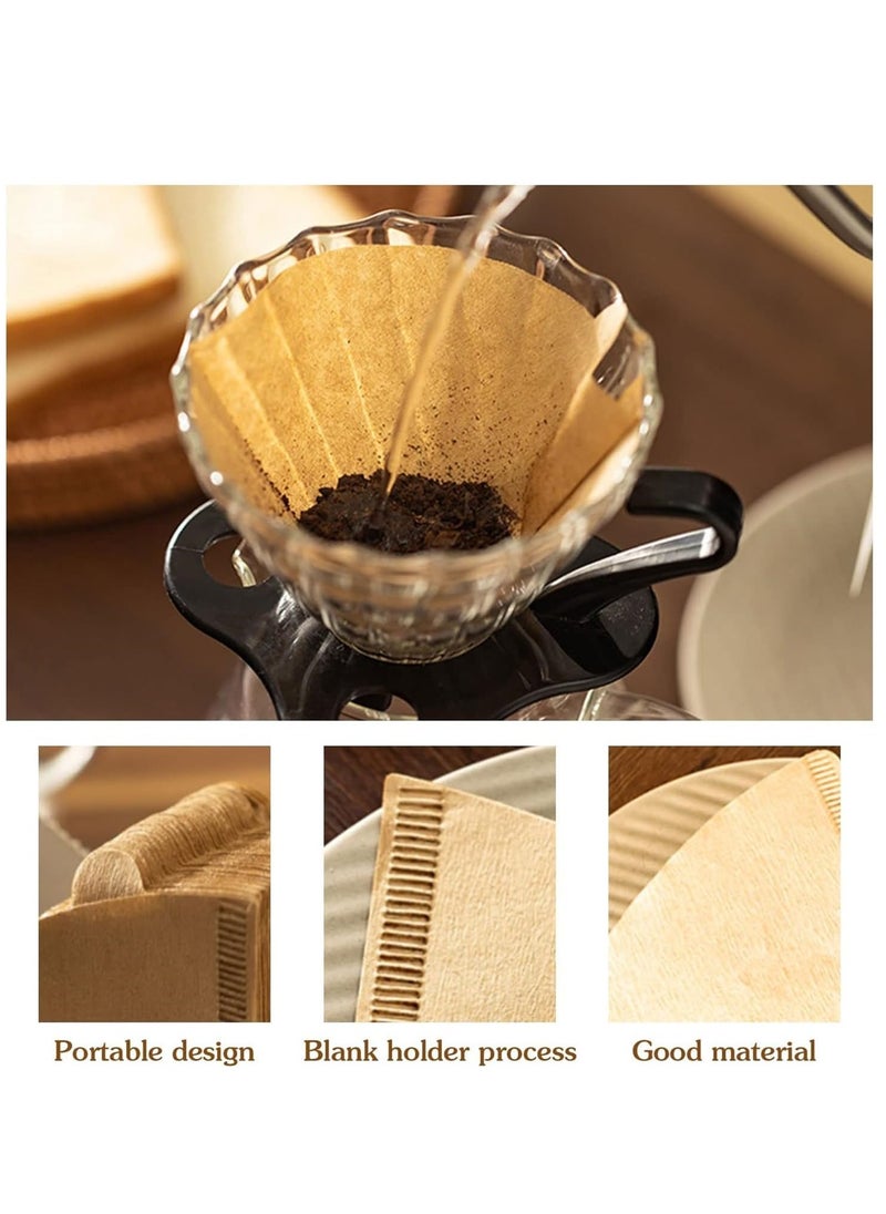 Generic - Coffee Filters V60 Cone Paper White Natural 200pcs Coffee Filters Unbleached Paper Filters Compatible with Pour Over Drippers 2-4 Cups Size 02 Coffee Filters v60 - Image 1