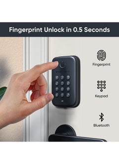 Wyze Auto-Lock Bolt, Fingerprint Keyless Entry Door Smart Bluetooth Deadbolt Replacement, Backlit Keypad, IPX5 Weatherproof, in-App History and Scheduled Access, BHMA, UL 20-Min Fire Rated