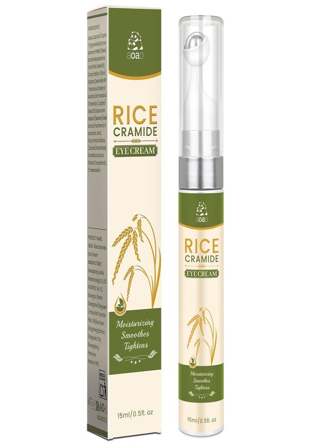 AOAO Under Eye Cream Roller with Rice Ceramide, Firming Lift Eye Cream for Fine Lines, Eye Treatment for Wrinkles, Puffiness & Dark Circles, Hydration with 360° Cooling Roller Massage Ball, 0.5oz - Image 1