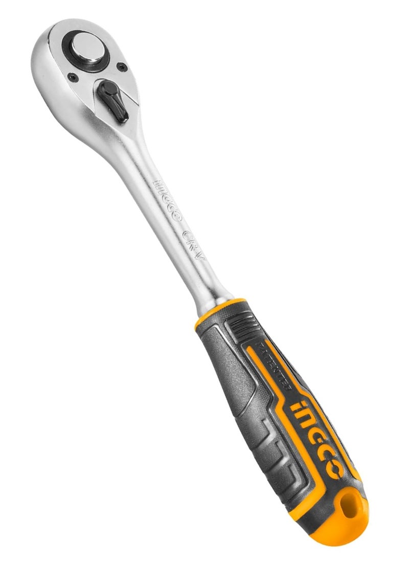 INGCO INGCO 1/4" Heavy Duty Ratchet Wrench with Quick Release, 158mm Length, 45-Tooth Mechanism  - Image 3